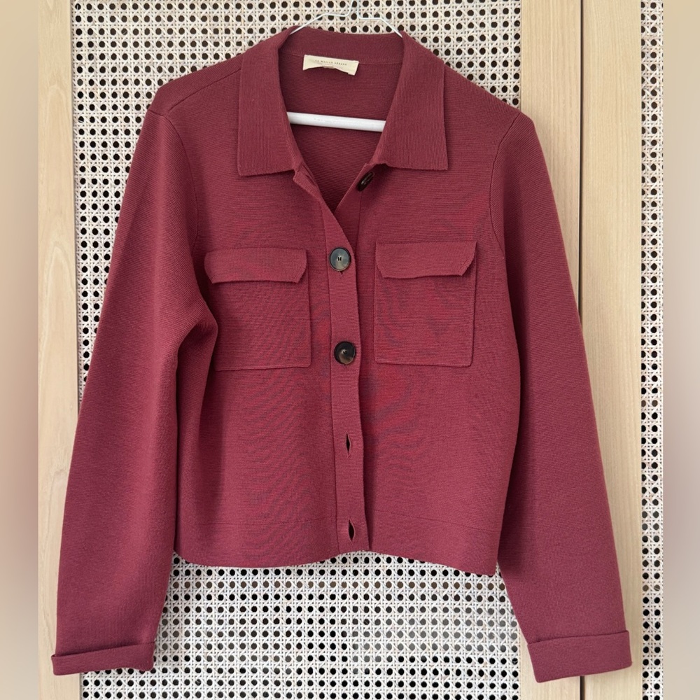 Sezane Betty cardigan / jacket in wood rose